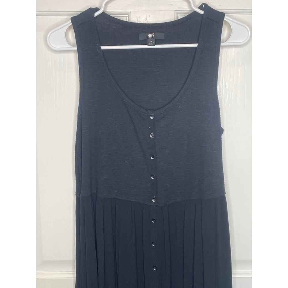 Frye Women's Button Front Sleeveless Maxi Dress Sz M Sundress Boho Peasant - Picture 2 of 9
